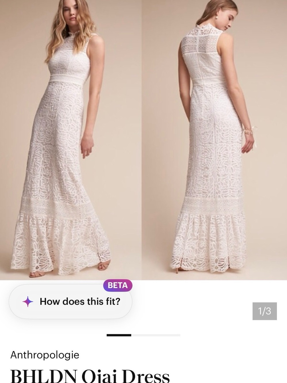 BHLDN Ojai Lace Maxi Dress in Ivory zero